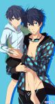  1boy black_hair blue_eyes free! male_focus nanase_haruka_(free!) younger 