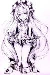  1girl female iron_maiden_jeanne legs leotard long_hair monochrome shaman_king very_long_hair 