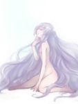  1girl barefoot female iron_maiden_jeanne long_hair nude shaman_king sitting very_long_hair 