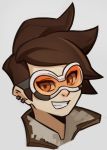  1girl brown_hair overwatch smile solo tracer_(overwatch) 