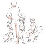  2boys 2girls age_difference aogami brother_and_sister flat_chest from_behind hypnosis milf mind_control monochrome mother_and_son multiple_boys multiple_girls 