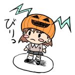  1girl biribiri misaka_mikoto pumpkin rakkyo school_uniform solo to_aru_kagaku_no_railgun to_aru_majutsu_no_index 