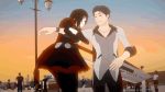  1boy 1girl 3d animated animated_gif cape hand_on_head lolita_fashion qrow_branwen ruby_rose rwby uncle_and_niece 