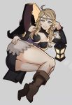  1girl alternate_costume ass blonde_hair breasts circlet cleavage fire_emblem fire_emblem_if lantern looking_at_viewer ophelia_(fire_emblem_if) solo splashbrush witch 
