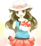  00s artist_request blue_(pokemon) hat long_hair poke_ball pokemon pokemon_(game) pokemon_frlg skirt 