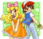  2boys alternate_costume crossdressinging dress dual_persona multiple_boys pokemon satoko_(pokemon) satoshi_(pokemon) 