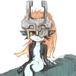  1girl helmet imp long_hair midna nintendo orange_hair pointy_ears red_eyes solo the_legend_of_zelda the_legend_of_zelda:_twilight_princess zelda_musou 