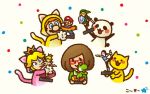  amiibo artist_request blonde_hair blue_eyes brown_hair cat cat_costume glasses mario nikki_(swapnote) nintendo panda princess_peach super_mario_3d_world super_mario_bros. super_smash_bros. swapnote 