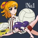  asahina_mirai attack_no_1 buruma izayoi_liko mahou_girls_precure! ninja_man parody precure style_parody volleyball 