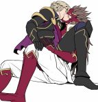  2boys armor fire_emblem fire_emblem_if kis kiss male_focus marx_(fire_emblem_if) multiple_boys ryouma_(fire_emblem_if) sitting sitting_on_person u_(lastcrime) yaoi 