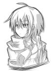  00s 1girl androgynous artist_request female kino kino_no_tabi long_coat monochrome short_hair sketch solo tagme white_background 