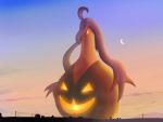  cosmo_(pixiv12140406) giant gourgeist no_humans pokemon pumpkin sky 