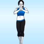  animated animated_gif belly_dancing closed_eyes dancing grey_hair lesseinsanimer nintendo white_skin wii_fit_trainer 