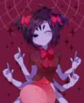  1girl :3 breasts extra_arms extra_eyes insect_girl monster_girl muffet spider_girl undertale wink 