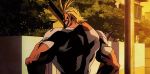  1boy all_might animated animated_gif blonde_hair blood boku_no_hero_academia male_focus solo transformation 
