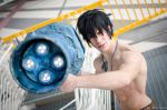  1boy black_hair cosplay fairy_tail giulio_nardozzi gray_fullbuster jewelry male_focus matteo_rossi necklace photo solo tattoo topless 