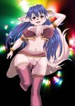  1girl blue_hair breasts brown_eyes dog female furry long_hair open_mouth platin_(alios) solo 