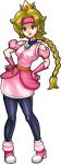  1girl blonde_hair crown ponytail princess_peach super_mario_bros. wide_hips 