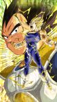  1boy artist_request black_hair blonde_hair dragon_ball dragonball_z open_mouth solo super_saiyan tongue vegeta 