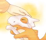  artist_request bone closed_eyes cubone lowres petting pokemon skull 