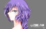  1girl blue_eyes drill_hair long_hair precipitation24 purple_hair zone-tan 