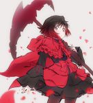  1girl dress iesupa petals pixiv_manga_sample rose_petals ruby_rose rwby scythe 