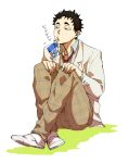  1boy black_hair haikyuu!! male_focus matsukawa_issei school_uniform solo student tagme 