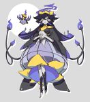  1girl chandelure dress female fire fusion lilligant multicolored_eyes pale_skin pam_xo01 personification pokemon solo violet_eyes yellow_eyes 