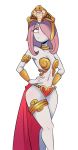  1girl armor bikini_armor breasts hair_over_one_eye little_witch_academia navel red_eyes shantae shantae_and_the_pirate&#039;s_curse solo sucy_manbabalan thighlet tiara 