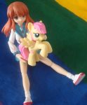  asahina_mikuru brown_eyes brown_hair figma fluttershy my_little_pony my_little_pony_friendship_is_magic photo sitting suzumiya_haruhi_no_yuuutsu toy 