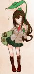  1girl asui_tsuyu blush boku_no_hero_academia frog long_hair school_uniform skirt 