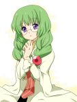  1girl braid cloak dress glasses green_hair long_hair open_mouth philia_felice tales_of_(series) tales_of_destiny violet_eyes 