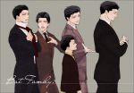  5boys batman_(series) brothers bruce_wayne cuff_links damian_wayne dc_comics dick_grayson family father_and_son formal jason_todd male_focus multiple_boys necktie siblings suit tim_drake 