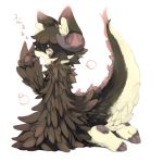  androgynous black_hair closed_eyes full_body furry horn inumimi-syndrome short_hair simple_background solo tears white_background yawning 