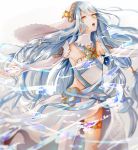 1girl aqua_(fire_emblem_if) artist_request blue_hair breasts dancer dress female fire_emblem fire_emblem_if long_hair nintendo water yellow_eyes 