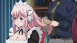  2girls animated animated_gif breasts headphones large_breasts long_hair maid multiple_girls nitroplus pink_eyes pink_hair smile super_sonico 