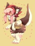  1girl female full_body furry inumimi-syndrome long_hair open_mouth pink_eyes pink_hair solo twintails 