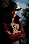  1boy cosplay crossed_arms dracule_mihawk dracule_mihawk_(cosplay) elffi hat jewelry male_focus necklace one_piece onkami open_clothes open_shirt photo shirt solo 