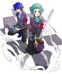  1boy 1girl aqua_hair arisato_minato blue_hair megami_tensei persona persona_3 shin_megami_tensei sutei_(giru) yamagishi_fuuka yuuki_makoto 