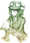  00s 1girl androgynous artist_request brimmed_hat goggles ground_vehicle gun handgun hat hermes kino kino_no_tabi monochrome motor_vehicle motorad motorcycle revolver short_hair sketch solo tagme vehicle weapon 