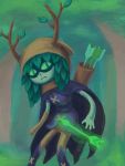  adventure_time antlers domino_mask dryad green_eyes green_skin horns huntress_wizard leaf mask plant_girl 
