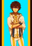  1boy blue_eyes dungeon_and_fighter lvlv male_focus simple_background solo standing 