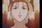  1girl 90s animated animated_gif baise blue_eyes brown_hair earrings hunter_x_hunter jewelry licking_lips lips solo tongue tongue_out 