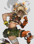  1girl amputee breasts genderswap junkrat_(overwatch) overwatch roadhog_(overwatch) splashbrush 