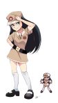  90s black_hair green_eyes hat highres long_hair npc_trainer philloc picnicker_(pokemon) pokemon pokemon_(game) pokemon_rgby uniform 