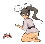  1girl animal ass crab dark_skin homura_(senran_kagura) inkerton-kun senran_kagura senran_kagura_(series) simple_background solo 
