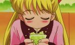  90s aino_minako animated animated_gif bangs bishoujo_senshi_sailor_moon blonde_hair blush closed_eyes drinking_straw earrings jewelry laughing long_hair screencap 