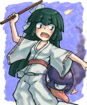  00s 1girl bondo channeler_(pokemon) gastly green_eyes green_hair heart long_hair npc_trainer pokemon pokemon_(game) pokemon_frlg tagme 