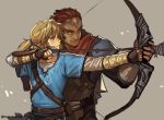  2boys blonde_hair blush ganondorf link male_focus multiple_boys tagme the_legend_of_zelda weapon 