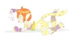  1girl animal_ears artist_request bottomless breasts breath_of_fire breath_of_fire_ii cat_ears cat_tail drawfag facial_mark furry gloves green_eyes no_panties no_pants orange_hair pointy_ears redhead rinpoo_chuan short_hair solo source_request tail white_background 
